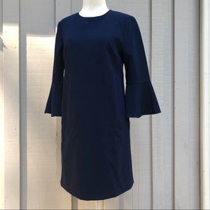NWT ALICE + OLIVIA Bell Sleeve Navy Shift Dress